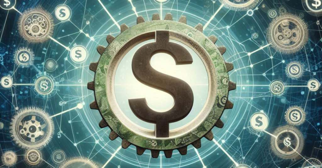 Image of interconnected gears with dollar signs, symbolizing financial considerations in planning for your business.