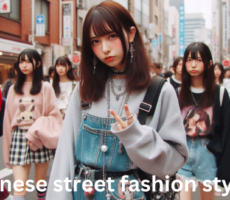 Young people showcasing vibrant Japanese street fashion styles.