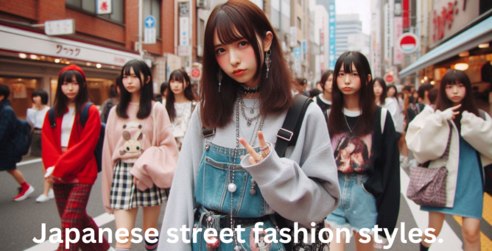 Young people showcasing vibrant Japanese street fashion styles.